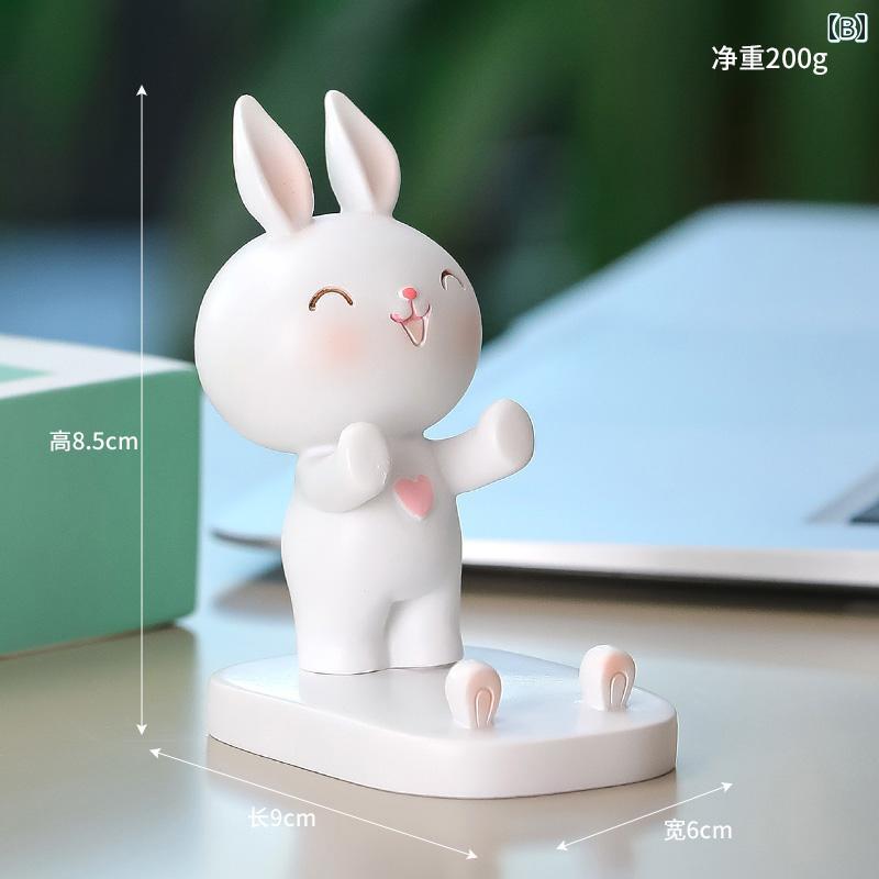 タブレット スタンド 卓上 かわいい ウサギ スマホ 携帯電話 ホルダー デスクトップ ラビット 床置き ハート ピンク 白 ギフト