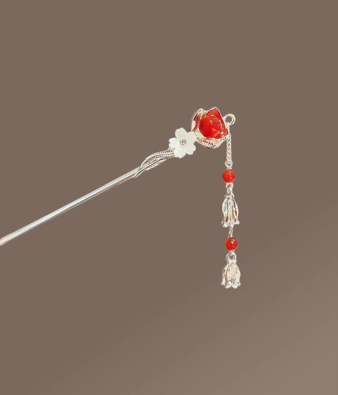 かんざし 洋服 おしゃれ 髪飾り ヘア アクセサリー 華やか 桜 アカシア 小豆 ピン レトロ 着物 装飾品 ..