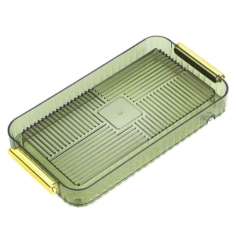 お盆トレー おしゃれ 来客 普段使い おもてなし おぼん キッチン 雑貨 排水 水切り お茶 ティーセット ウォーターカップ 多用途 長方形 軽量 シンプル プラスチック 北欧 グレー 緑