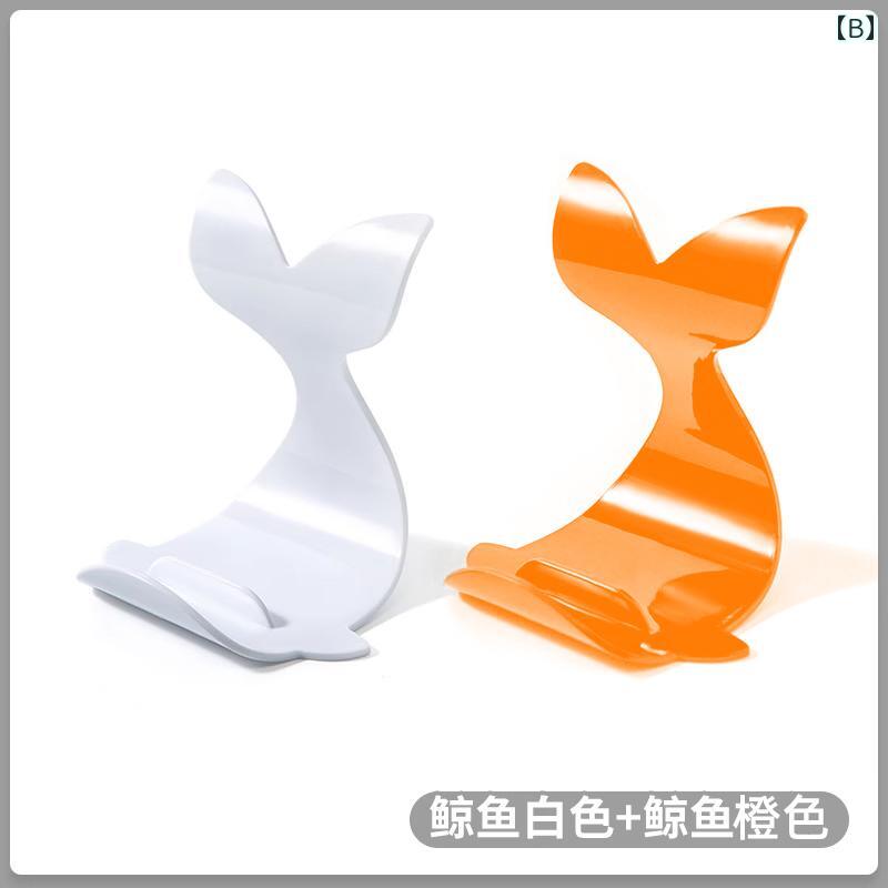 タブレット スタンド 卓上 クジラ かわいい プラスチック 素材 携帯電話 スマートフォン ホルダー デスク 装飾 オレンジ 深緑 ホワイト