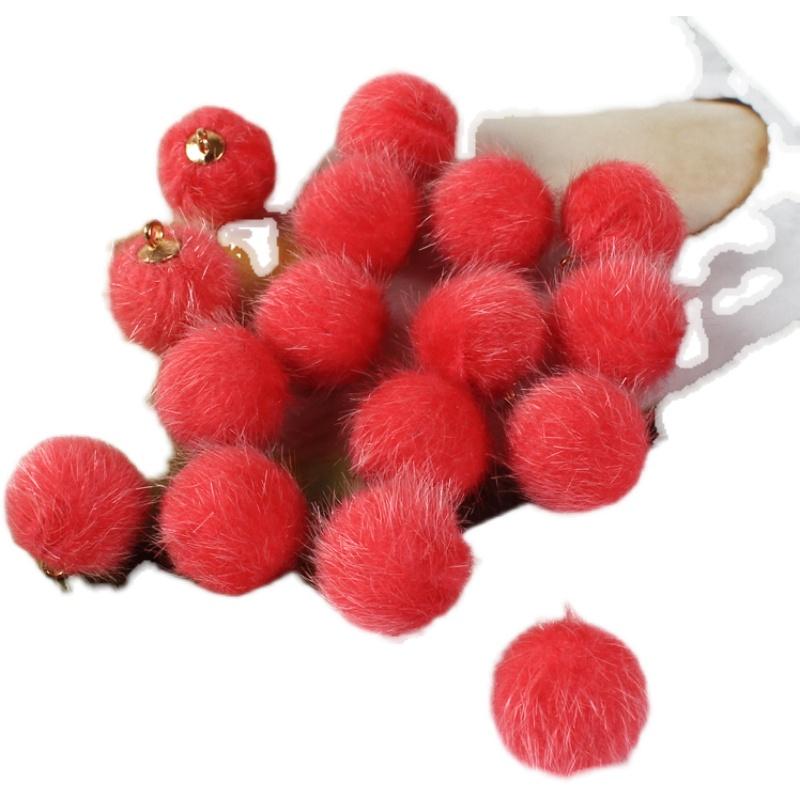 手芸 ポンポン フェイクファー ボール ふわふわ 毛玉 裁縫 クラフト ハンドメイド 材料 素材 パーツ 装飾 チャーム キーホルダー ブローチ アクセサリー デコレーション シンプル 白 黒 ピンク