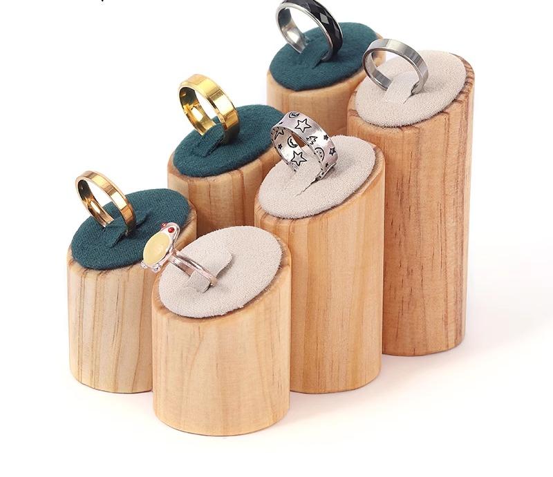 リングスタンド 木製 おしゃれ 3点セット 無垢材 イヤリング ペンダント ディスプレイ 撮影 小道具 収納 店舗 カウンター テーブル 緑 グレー 黒