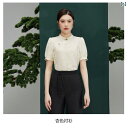 ビジネス シャツ レディース セット オフィス 上下 パンツ かっこいい チャイナ風 女性 通勤 ジャカード 半袖 ホテル 任 教師
