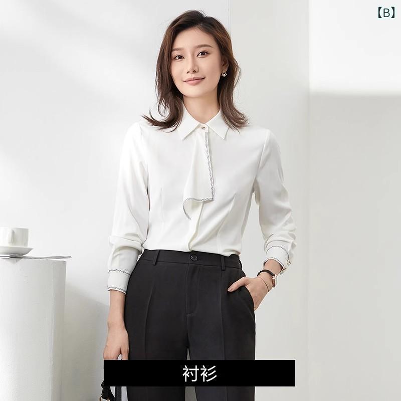 ホテル 制服 おしゃれ ブルー シャツ 女性 スーツ 長袖 ビジネス フォーマル フロ...