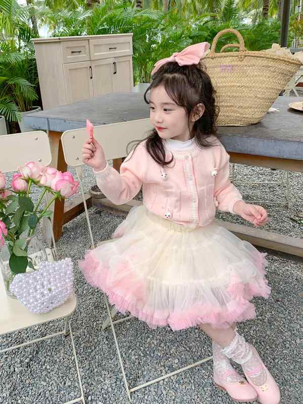 チュールスカート キッズ ベビー 春秋 女の子 膝丈 Aライン メッシュ 裏地 フリル ふわふわ プリンセス..