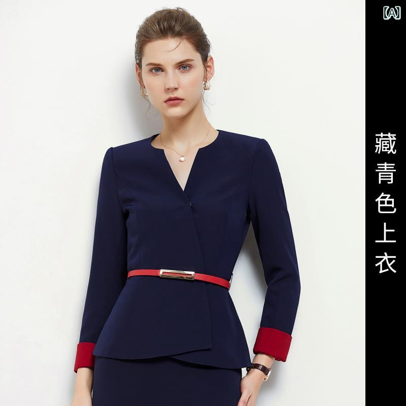 制服 CA スチュワーデス スカート おしゃれ 豪華 スーツ フェミニン ビジネス フォーマル 宝石 店舗 モバイル 中国 南方 航空 女性用