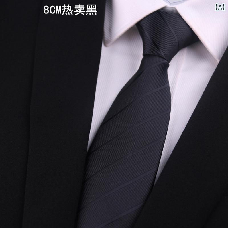 Other - ネクタイ メンズ ビジネス 通勤 オフィス 就職活動 フォーマル 結婚式 新郎 簡単装着 ジップ 手結び シンプル スタイリッシュ 青 黒 赤 ストライプ ペイズリー柄
