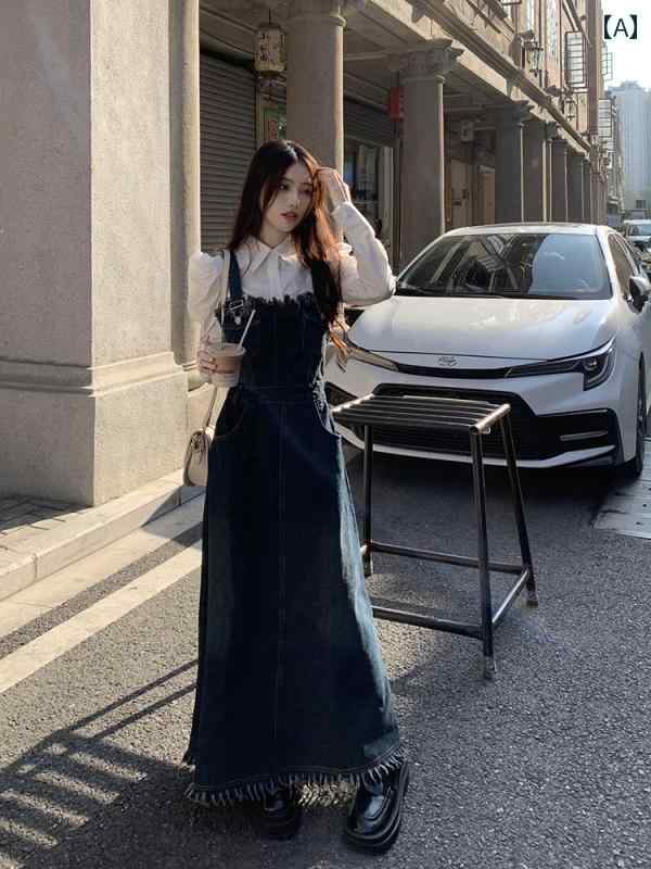 ノースオブジェクト north object ケイット keitto 森 ピスネーム付き ジャンパー スカート インディゴネイビー ベージュ M ボトムス 綿 ナイロン 肩紐調節 デニム素材 綿ナイロン 春 夏 カジュアル