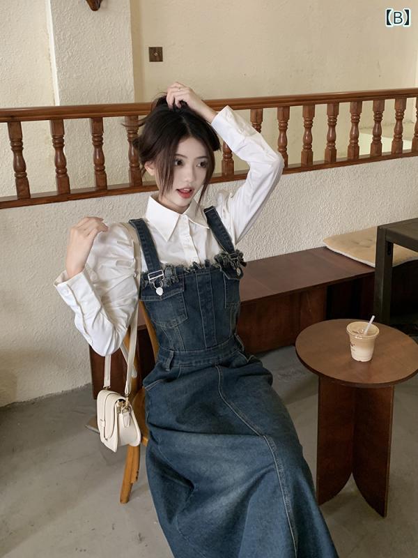 ノースオブジェクト north object ケイット keitto 森 ピスネーム付き ジャンパー スカート インディゴネイビー ベージュ M ボトムス 綿 ナイロン 肩紐調節 デニム素材 綿ナイロン 春 夏 カジュアル