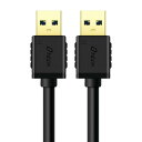 DTECH USB 3.0 ケーブル 2m タイプA-タイプA オス-オス 金メッキコネクタ搭載 ブラック