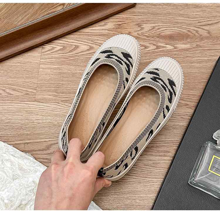 フラットシューズ 歩きやすい レディース 夏 通気性 ニット ローヒール ラウンドトゥ 浅履き メッシュ リボン チェック柄 おしゃれ 痛くなりにくい カジュアル オレンジ 黒 アプリコット