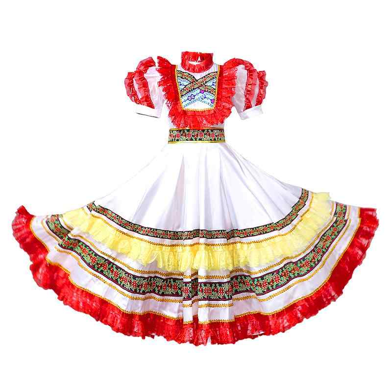 民族 衣装 ロシア 服 舞踊 プリンセス メイド 映画 テレビ パフォーマンス ドレス 大きいサイズ レース ジッパー ハイウエスト フレアスカート 赤