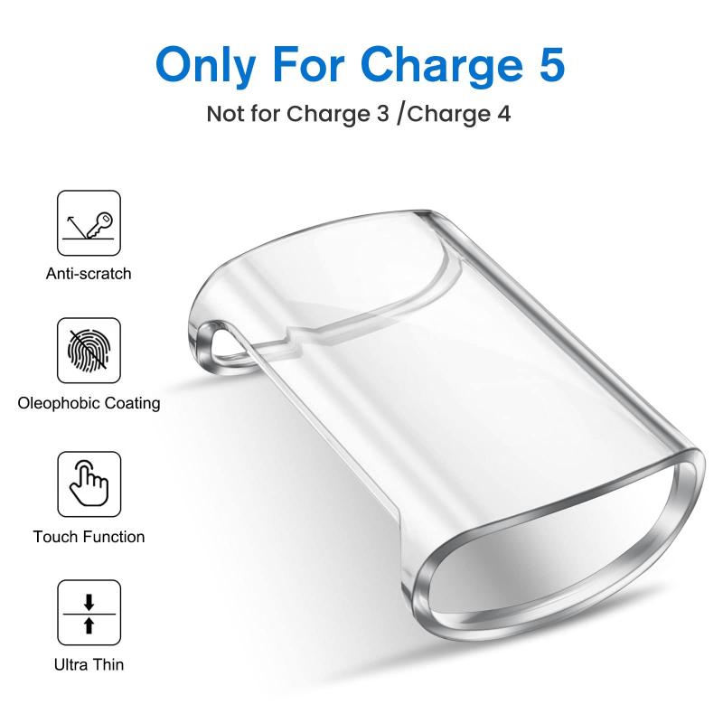 Fintie for Fitbit Charge 6 / 5 ケース クリア ソフト TPU メッキ スクリーンカバー 全面保護バンパー シェル 脱着簡単 耐衝撃性 フィットビット 保護カバー (4個セット)