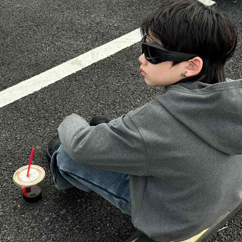 カットソー 男の子 女の子 子供服 裏起毛 フード付き 指穴 長袖 あったか 保温 フリース なめらか 厚手 プルオーバー 冬 秋冬 トップス 普段使い 通園 通学 グレー