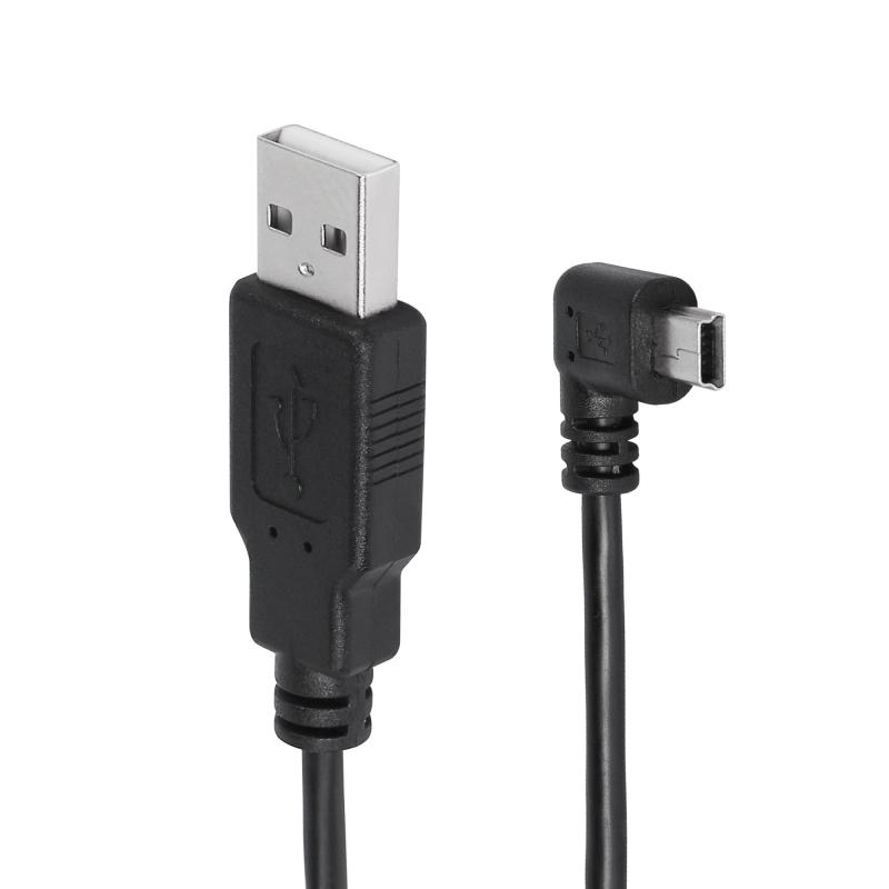 CERRXIAN ミニUSB変換ケーブルminiUSBL字型ケーブルUSB MINI 5Pin5P上角90度オス-USB2.0オスプラグケーブル3M