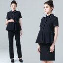 マタニティ スーツ ウェア 夏 半袖 シャツ パンツ スカート 2点セット オフィス 事務服 面接 OL 薄手 涼しい シンプル おしゃれ 簡単着脱 ボタン 多...
