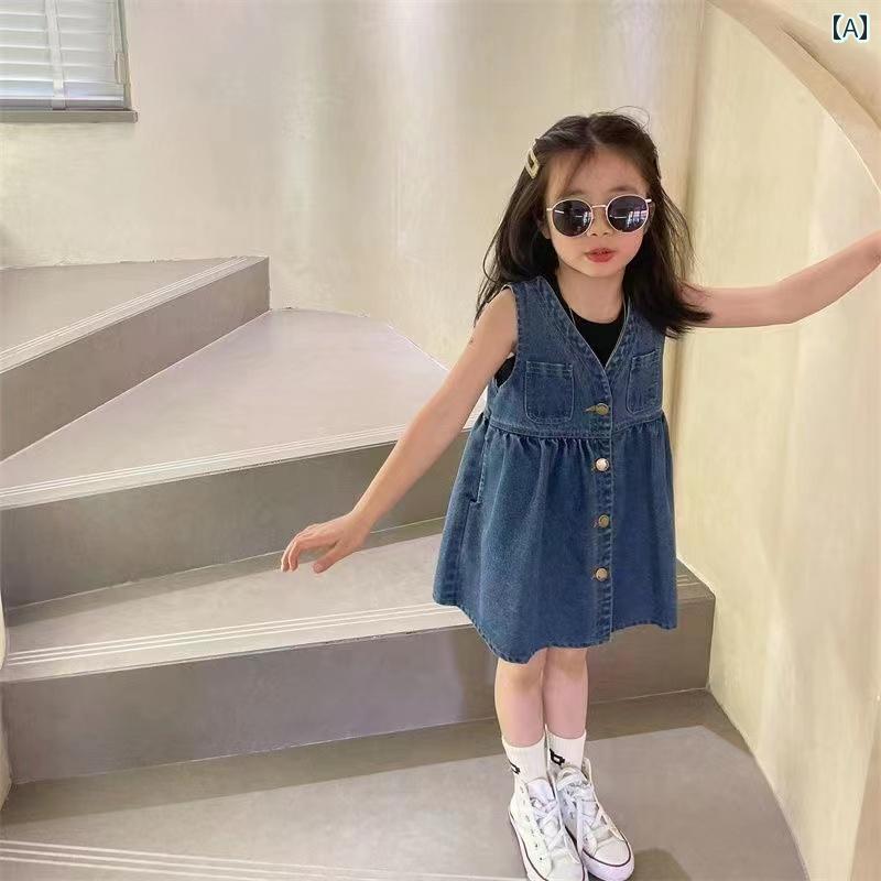 ジャンパースカート 子ども 女の子 キッズ ジュニア ベビー 春夏 韓国 シンプル デ...