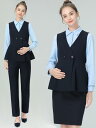 マタニティ スーツ ウェア 春秋 ベスト ストレート パンツ 面接 フォーマル オフィス 事務服 職場 OL 2点セット ダブルブレスト ハイウエスト 調節可能...