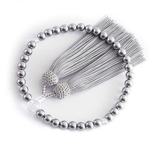 永善念珠屋 数珠 女性用 パール 頭付房【西陣織 数珠袋付き】全ての宗派で使える じゅず 女性 念珠 手..