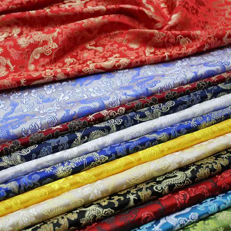 生地 龍 布 かっこいい ドラゴン 衣装 中国 チャイナ 民族 ステージ パフォーマンス 韓服 子供 枕 バッグ 小物 光沢 装飾 手作り DIY ジャカード 裁縫 手芸 青 赤 紫