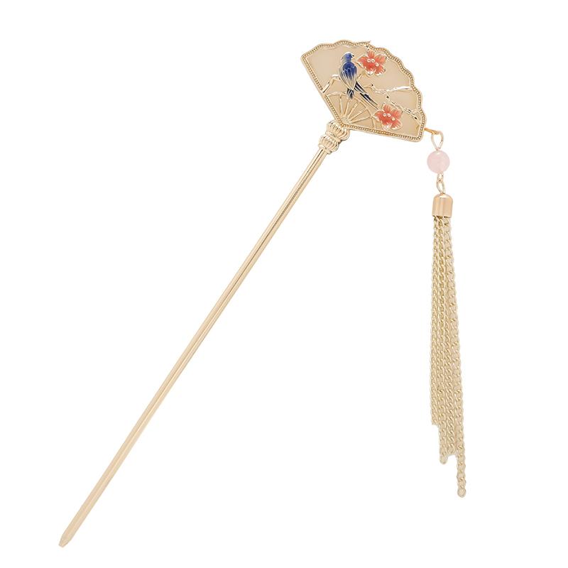 かんざし 普段使い おしゃれ レディース 髪飾り 一本 ヘアピン アクセサリー スティック 簪 留め アレンジ 扇 花 チェーン タッセル ビーズ チャーム 合...
