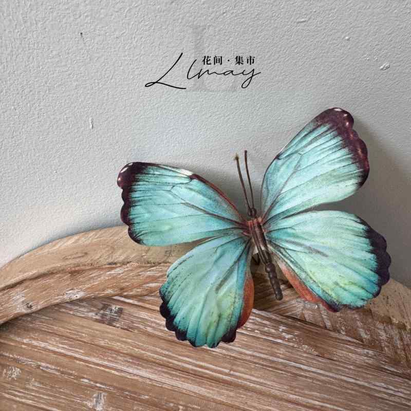 ハンドメイド パーツ 緑 蝶 装飾 造園 セット インテリア シンプル ナチュラル リアル コレクション プレゼント ガーデン オブジェ グラデーション