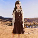 ジャンパースカート 女の子 ワンピース 春秋 シャツ セット かわいい シンプル フレンチ カジュアル 普段使い チェック リボン ジャンスカ