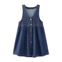 ジャンパースカート 子ども 女の子 春秋 ボトムス サロペット オーバーオール デニム 前開き ポケット Aライントップス シャツ 長袖 セットアップ おしゃれ...