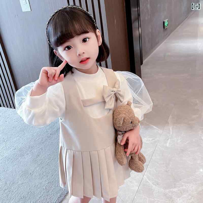 ジャンパースカート 女の子 ワンピース 春秋 かわいい チェック Aライン シンプル ...
