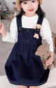 ジャンパースカート 子ども ベビー 女の子 春秋 ボトムス サロペット オーバーオール デニム トップス 長袖 柔らかい 肌に優しい 吸湿性 通気性 セットアッ...