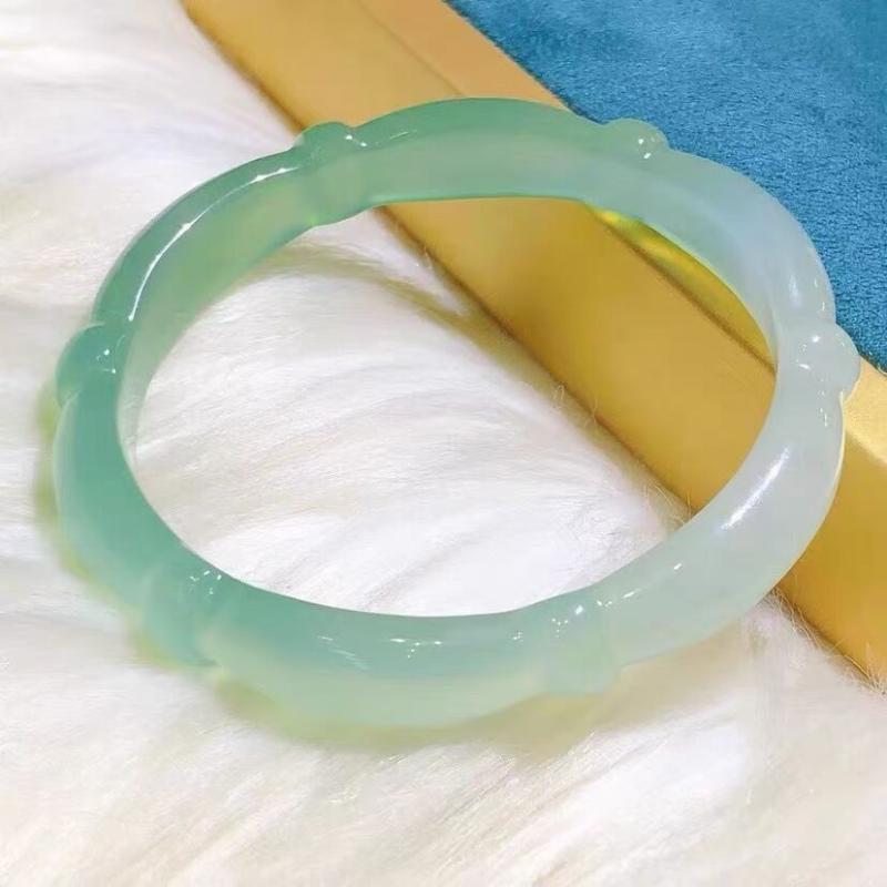 ブレスレット レディース バングル アクセサリー 腕輪 メノウ クリア 普段使い プレゼント エスニック チャイナ風 おしゃれ 竹モチーフ