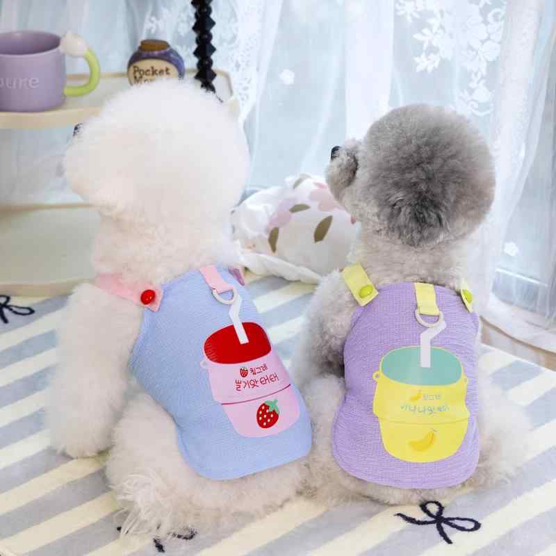 犬 夏服 おしゃれ ベスト 薄手 猫 トイプードル 小さめ 通気性 カジュアル 大きいサイズ りんご 苺 ハ..