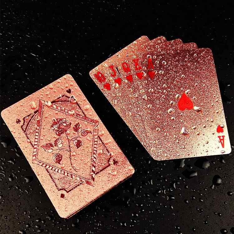 トランプ プラスチック カード PVC 防水 つや消し 弾力性 折れにくい おしゃれ ローズゴールド ポーカー テーブルゲーム パーティー マジック