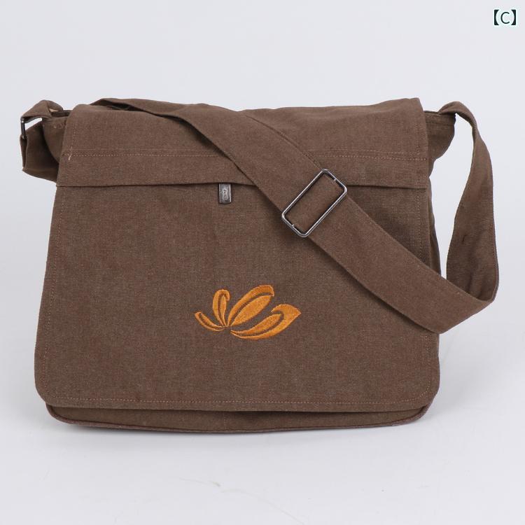 僧侶 かばん 巡礼 モンク キャンバス メッセンジャー 三日月 カーキ ブルー ブラウン レジャー レディース メンズ ファスナー 調節可能 大容量