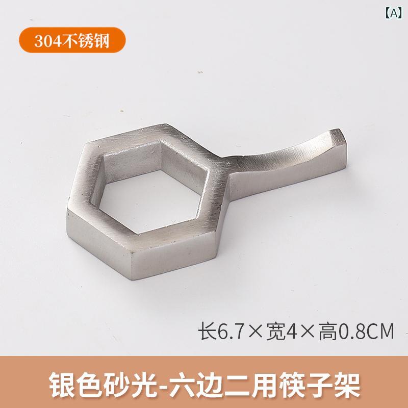 箸置き おしゃれ 304 ステンレス 鋼 金 銀 ホルダー ホテル レストラン 食器 スプーン カトラリー レスト シンプル 六角形 家庭用 キッチン 雑貨