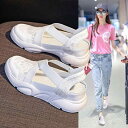 スポーツサンダル レディース 歩きやすい 夏 通気性 涼しい 厚底 レース メッシュ カジュアル フラット PU ハイヒール 緑 白 黒 花柄 おしゃれ