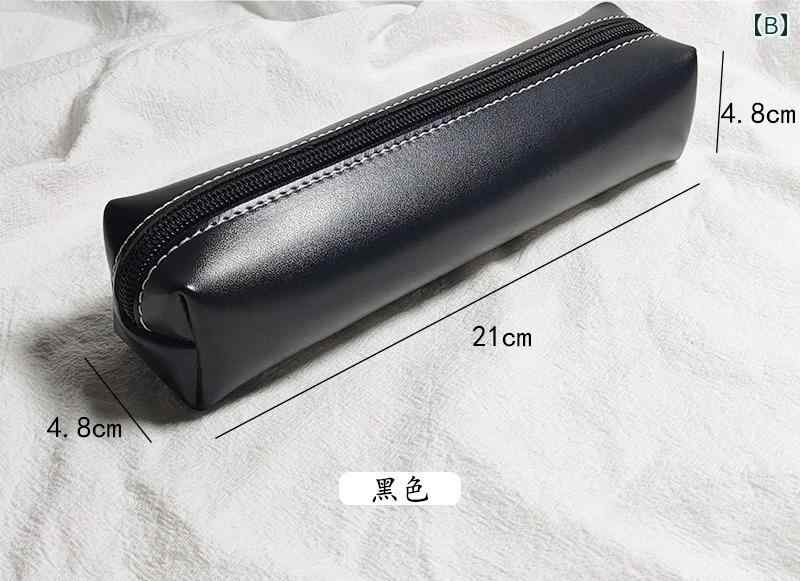 ペンケース 大人 スリム PUレザー ヴィンテージ風 大容量 コンパクト ポータブル 文房具 筆入れ 収納 万年筆 鉛筆 誕生日 記念日 プレゼント ビジネス 学生 シンプル おしゃれ 茶 黒 赤 無地 frontop-12286559 フロントップ楽天市場店 サンプル画像3