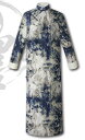 チャイナ服 メンズ チャンパオ 薄手 水墨画 ロング ローブ コットンリネン レトロ 夏 ホワイト スリット パーティー 刺繍 スタンドカラー 長袖
