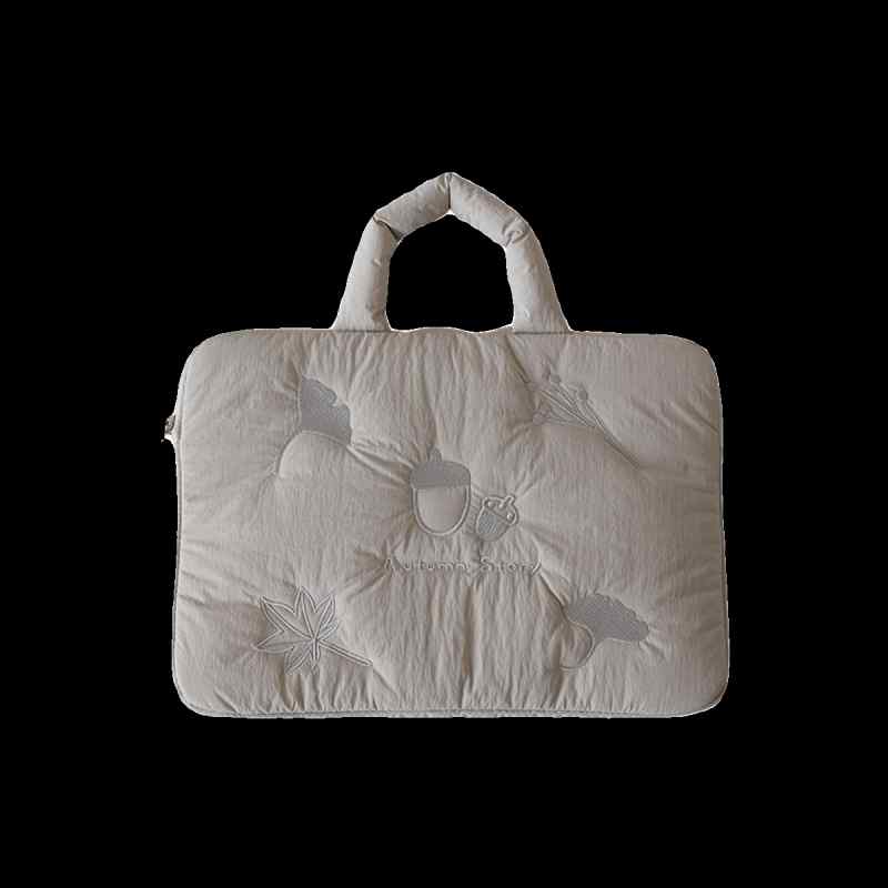 ノートパソコン バック 学生 通勤 韓国 女性 刺繍 かわいい タブレット収納 ポリエステル 使いやすい ファスナー ピンク アプリコット 青