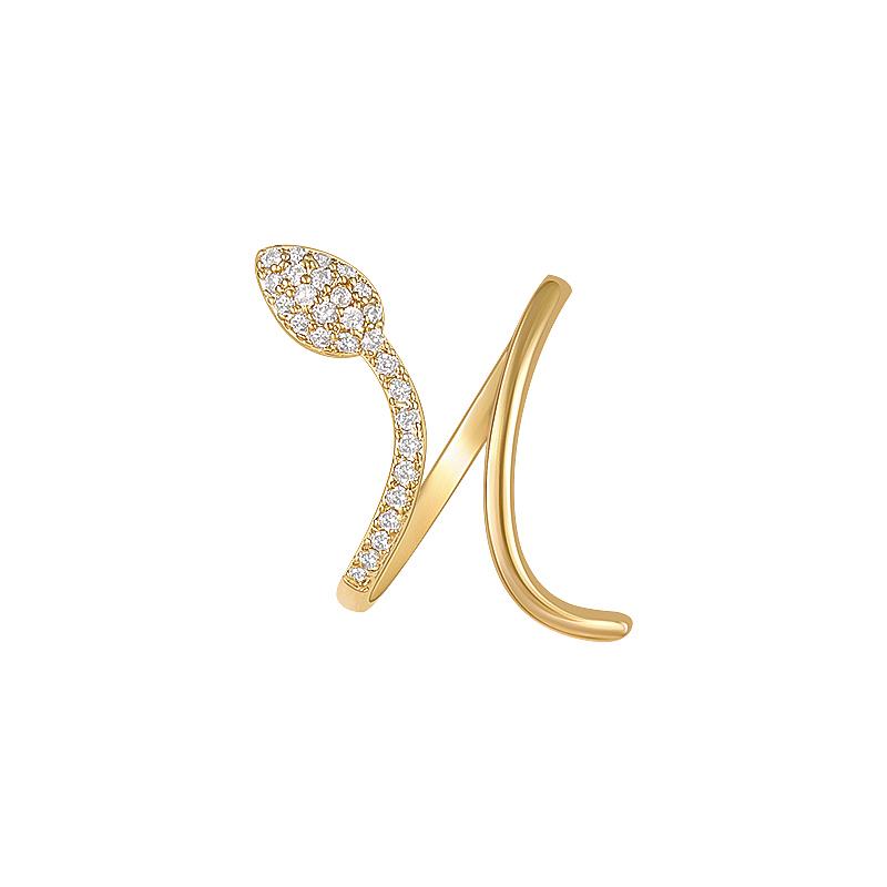 蛇 モチーフ 指輪 レディース 韓国 ヘビ オープン リング スネーク テール 華奢 スリム アクセサリー フリーサイズ おしゃれ 上品 光沢 金