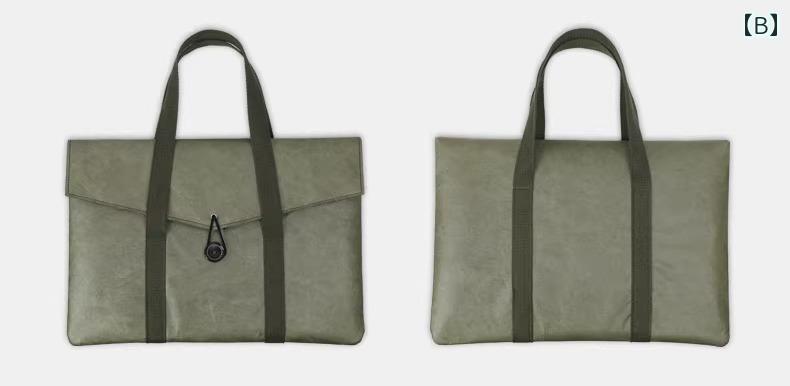 PCケース おしゃれ シンプル 無地 手提げ 軽量 ラップトップ ノートパソコン バッグ ライナー フェルト クッション性 大容量 デュポン紙 防水 170g 二層式 茶 カーキ グレー