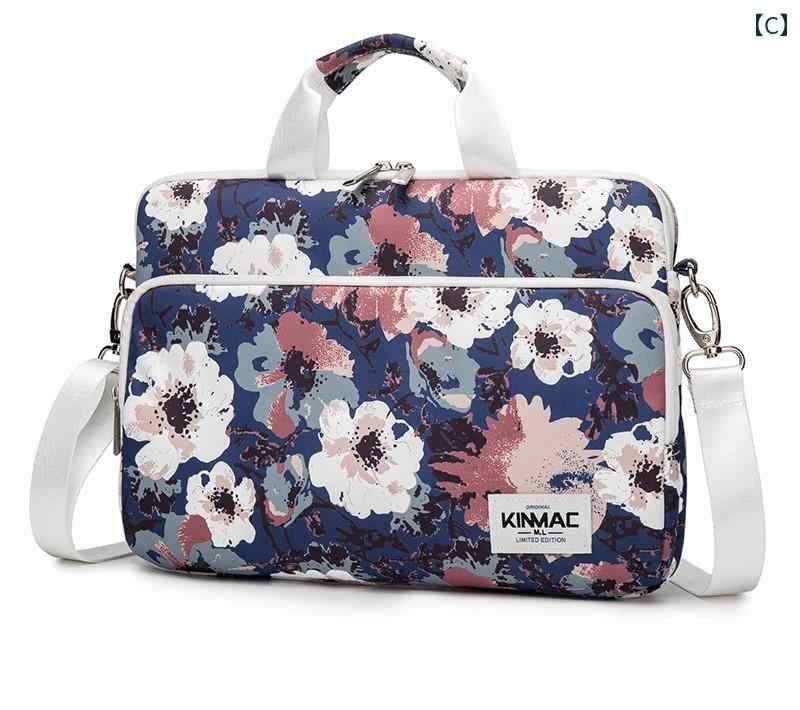 PCケース おしゃれ カジュアル ラップトップ ノートパソコン 手提げ ショルダーバッグ クロスボディ 大容量 花 サボテン ゼブラ 白 黒 グレー