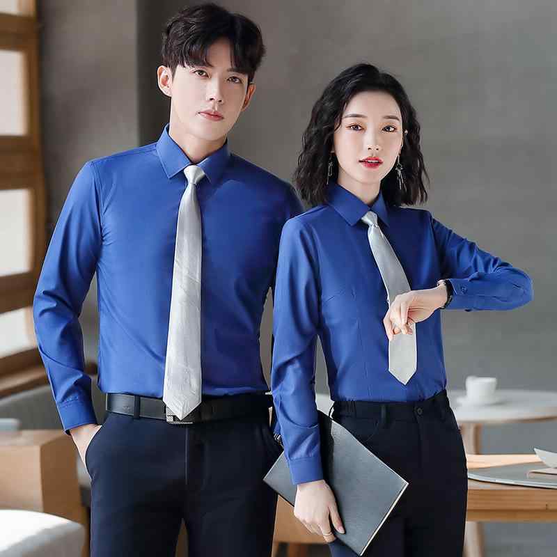 Suits For Job Interviews - シャツ メンズ レディース 長袖 ビジネス 通勤 面接 フォーマル リクルート スリム ワイシャツ トップス ブラウス 無地 ストレッチ ポリエステル シワになりにくい 高級感 ホワイト ブルー ベージュ 秋冬 事務服 制服 オフィス 仕事着