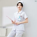 ナース服 大きいサイズ レディース トップス パンツ セット 長袖 半袖 スタンドカラー 丸襟 ボタン ポケット 薄手 ソフト 通気 スリム シンプル 白 歯科...