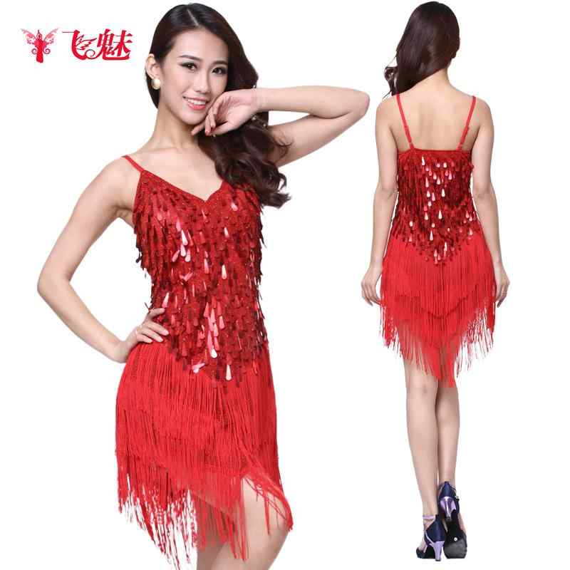 社交ダンス ラテンドレス 衣装 大人 レディース フリンジ スパンコール ルンバ チャチャチャ ワンピース ノースリーブ キラキラ 競技着 練習服 コスチューム...