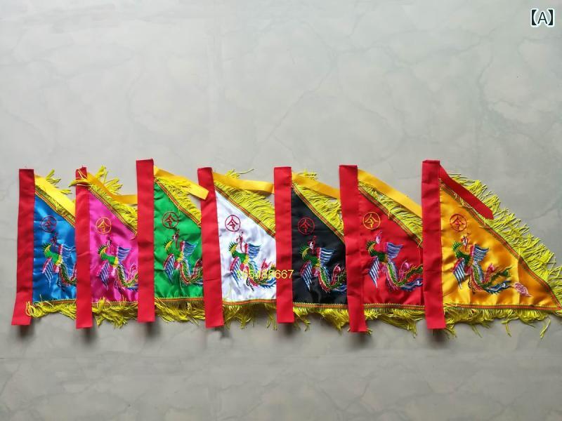 仏具 小物 三角旗 七色 幡 宗教 仏教 道教用品 儀式 祈祷 寺院 山門 装飾 陰陽五行説 フラッグ 中国 左..