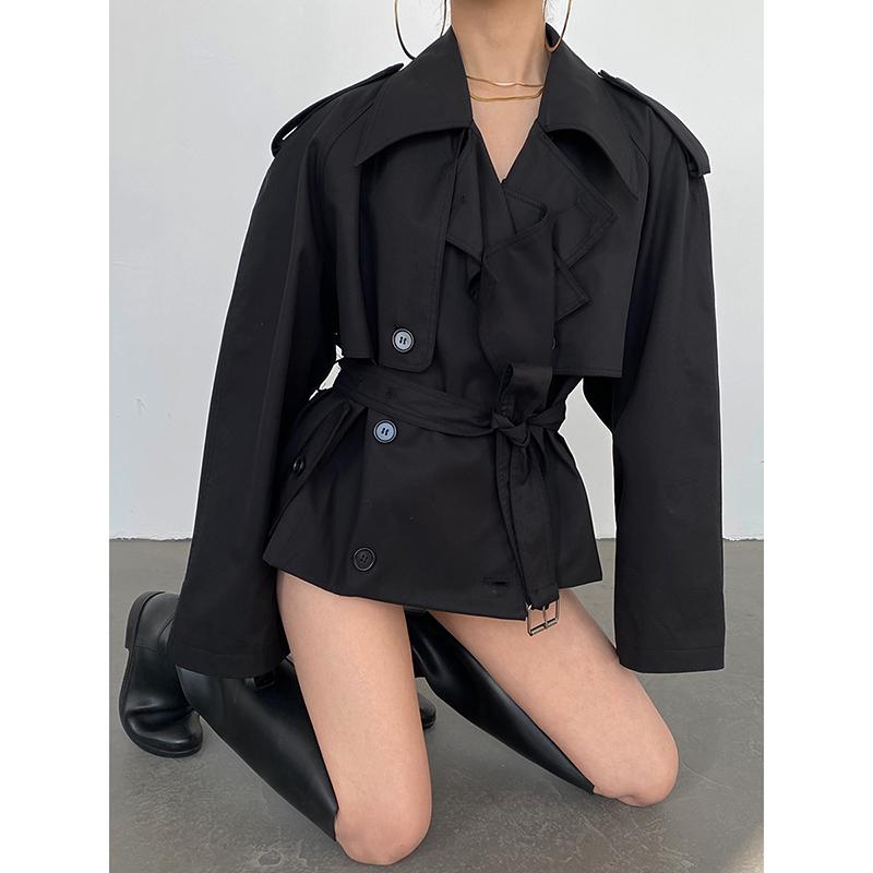 ジャケット レディース カジュアル おしゃれ 黒 二重層 防風 女性 春 豪華 ショート