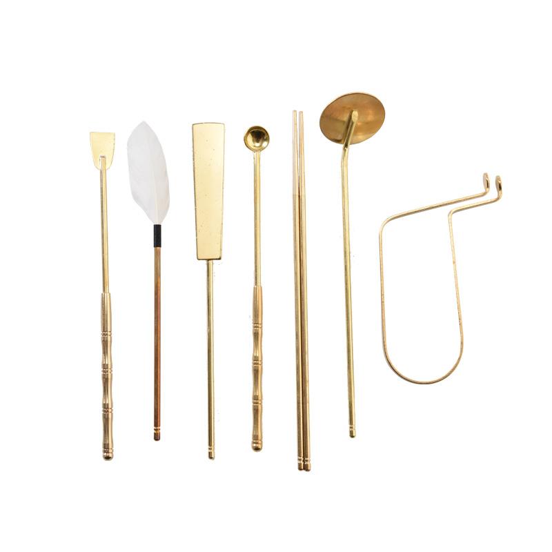 Suxiangfang ホットお 香 セット アンティーク調 セット 単品 羽箒 香匙 灰匙 灰押し 灰押さえ 瞑想 お香 銅 瞑想 ヨガ リラックス