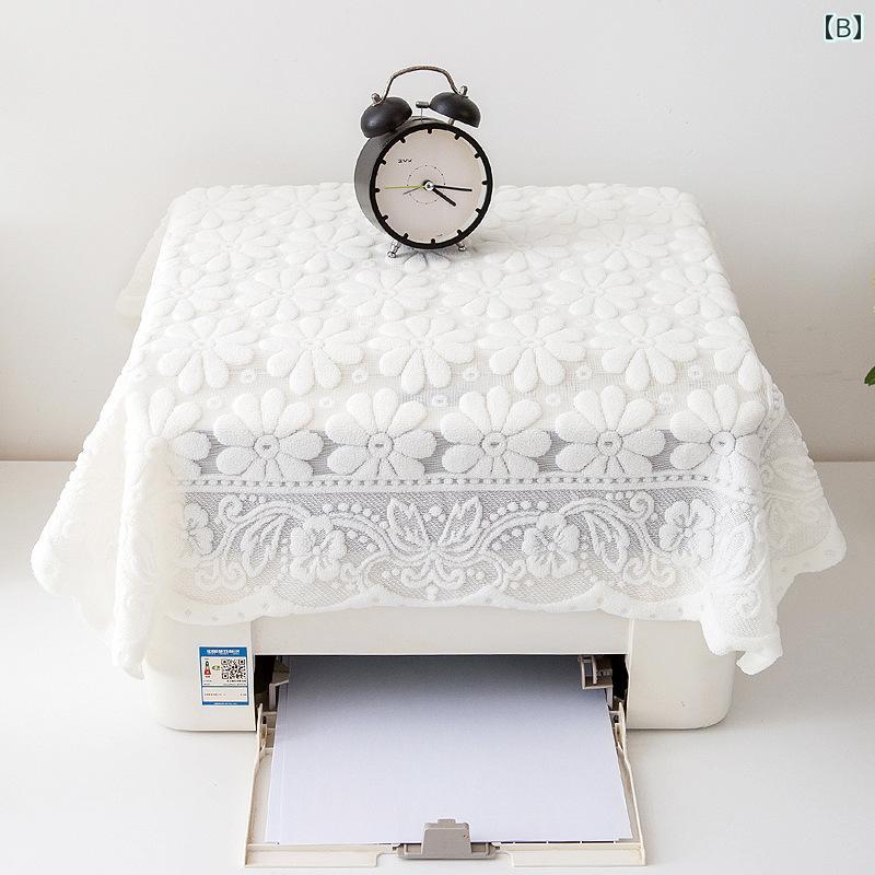 プリンタ カバー オーガンジー レース おしゃれ ファックス コピー機 布 コンピューター サイド テーブル 電子レンジ 汎用 キッチン 書斎 リビング