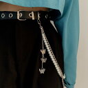 ウォレット チェーン レディース ティーンエイジャー パンク アクセサリー 装飾 ヒップホップ 取り外し セパレート シルバー 蝶 パール ナスカン